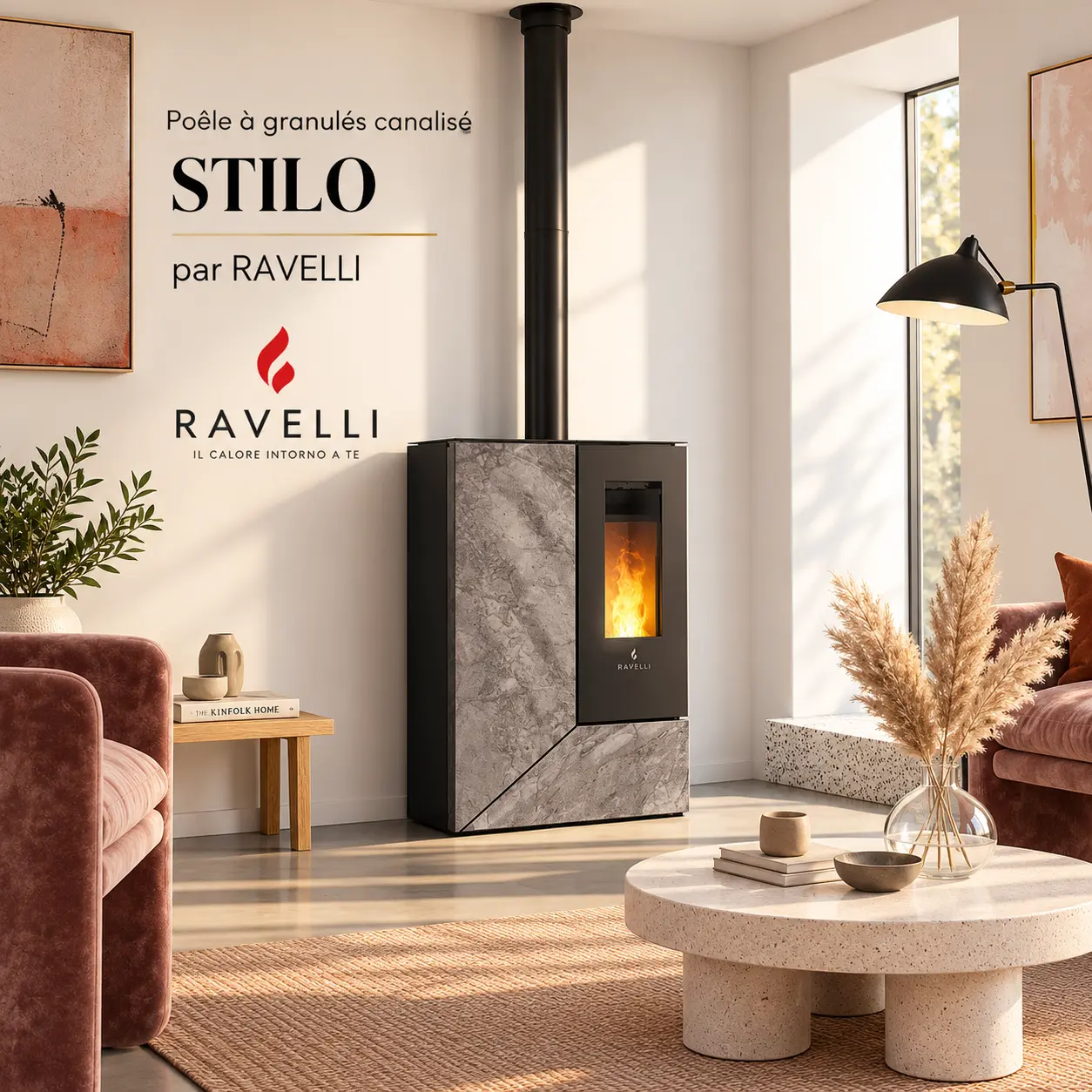 Poêle à granulés canalisé Ravelli STILO